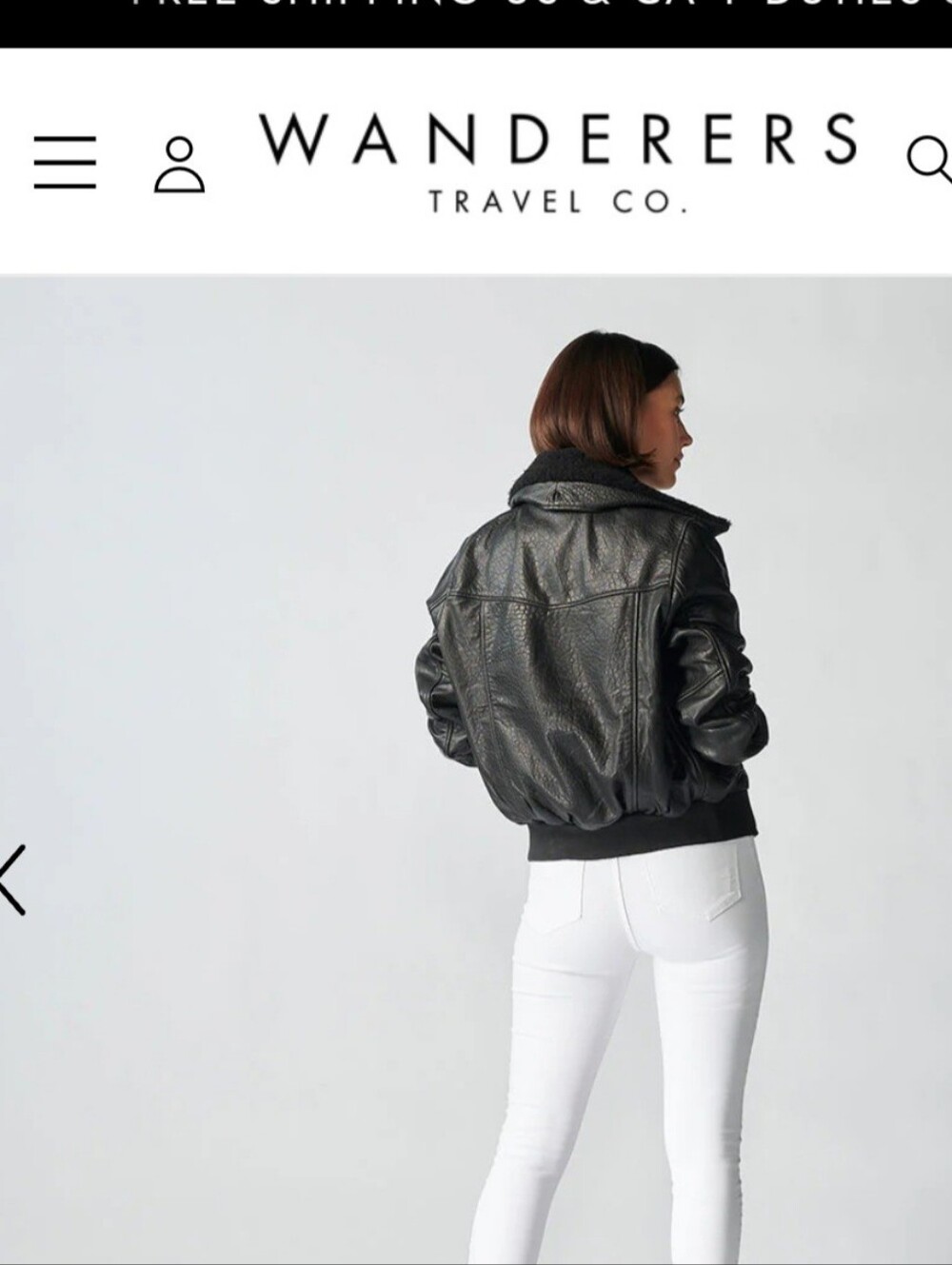 Wanderers Women's Black Leather Bomber Jacket with Shearling Collar. Trendy. - Picture 7 of 8